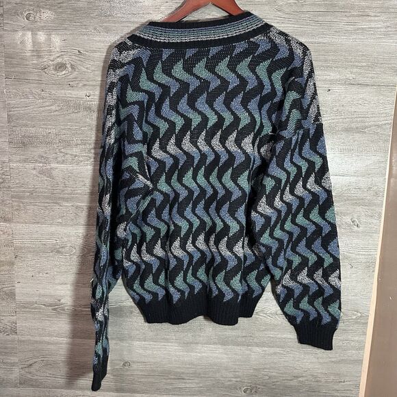 Vintage Protege By Tag Sweater Made USA 90s Knit Coogi Style Pullover Sz Large - Picture 9 of 10